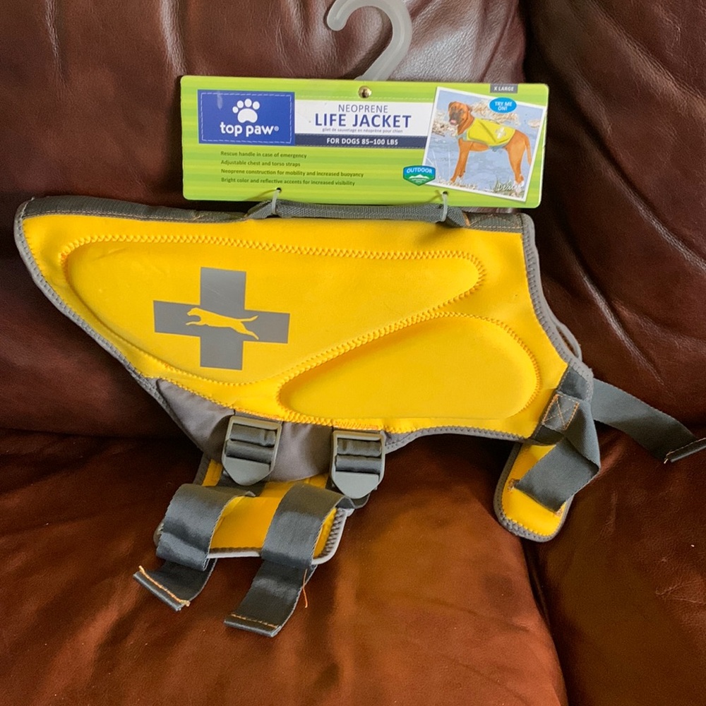 NWT Top Paw Neoprene Life Jacket for Dogs 85-100 Lbs